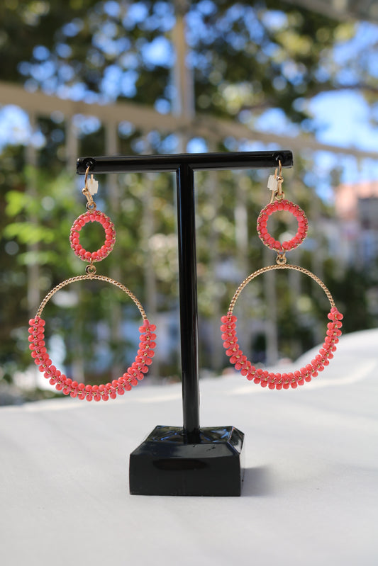 Shramya Multi-Colored Beaded Hoop Earring