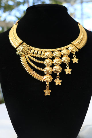 Shramya Gold Plated Traditional Indian Jewelry Necklace Set