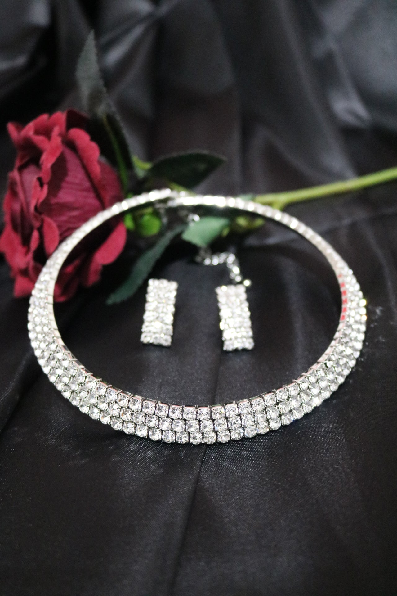 Crystal Rhinestone Necklace Set