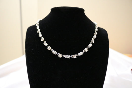 Shramya Sparkly Clear Crystal Rhinestone Necklace