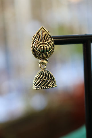 Shramya Boho Bell Tassel Gold plated Dangle Hanging Earrings Jhumka Earrings