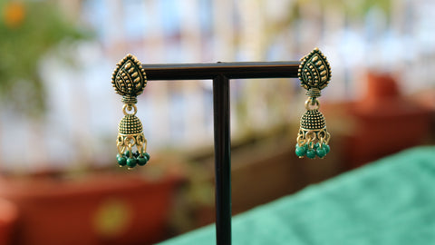 Shramya Round Bell Tassel Hollow Jhumka Earrings for Women