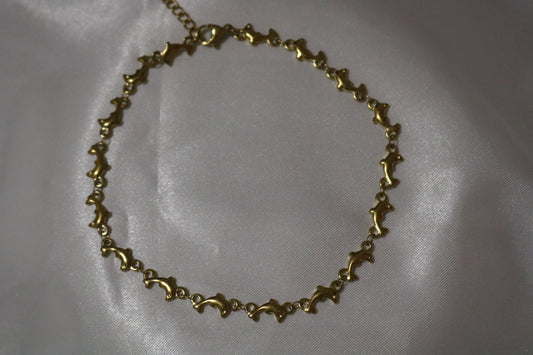 gold plated dolphin anklet