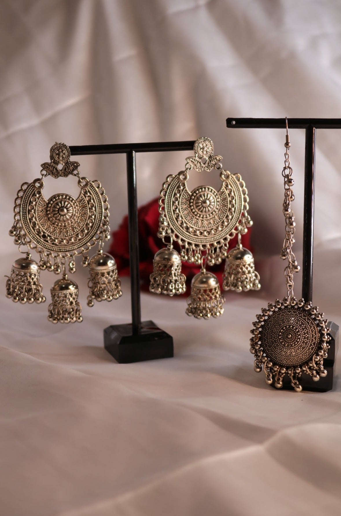 Chandelier Chandbali Earring with Maang Tika